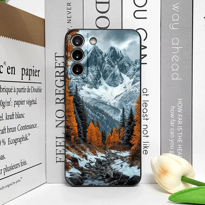 Vintage Forest Landscape Snow Mountain Scenery Phone Case for Samsung Galaxy A56 A14 A55 A16 A54 A36 A53 A52 A51 A50 Soft Covers