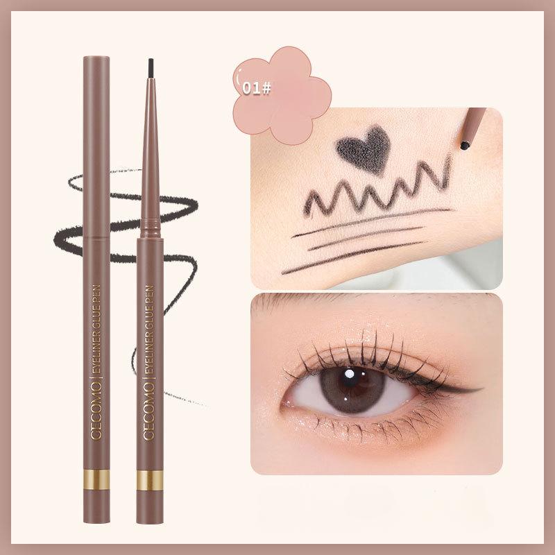 Ultra-fine Eyeliner Gel Pen 1.5mm, Not Easy To Smudge, Champagne Gold Lying Silkworm Pen, Easy To Use for Novices