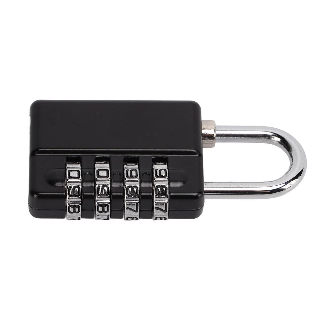 Gym Bag Locker Padlock 4 Digit Combination Zinc Alloy Black Anti Rust Weather Proof with A Key for Travel