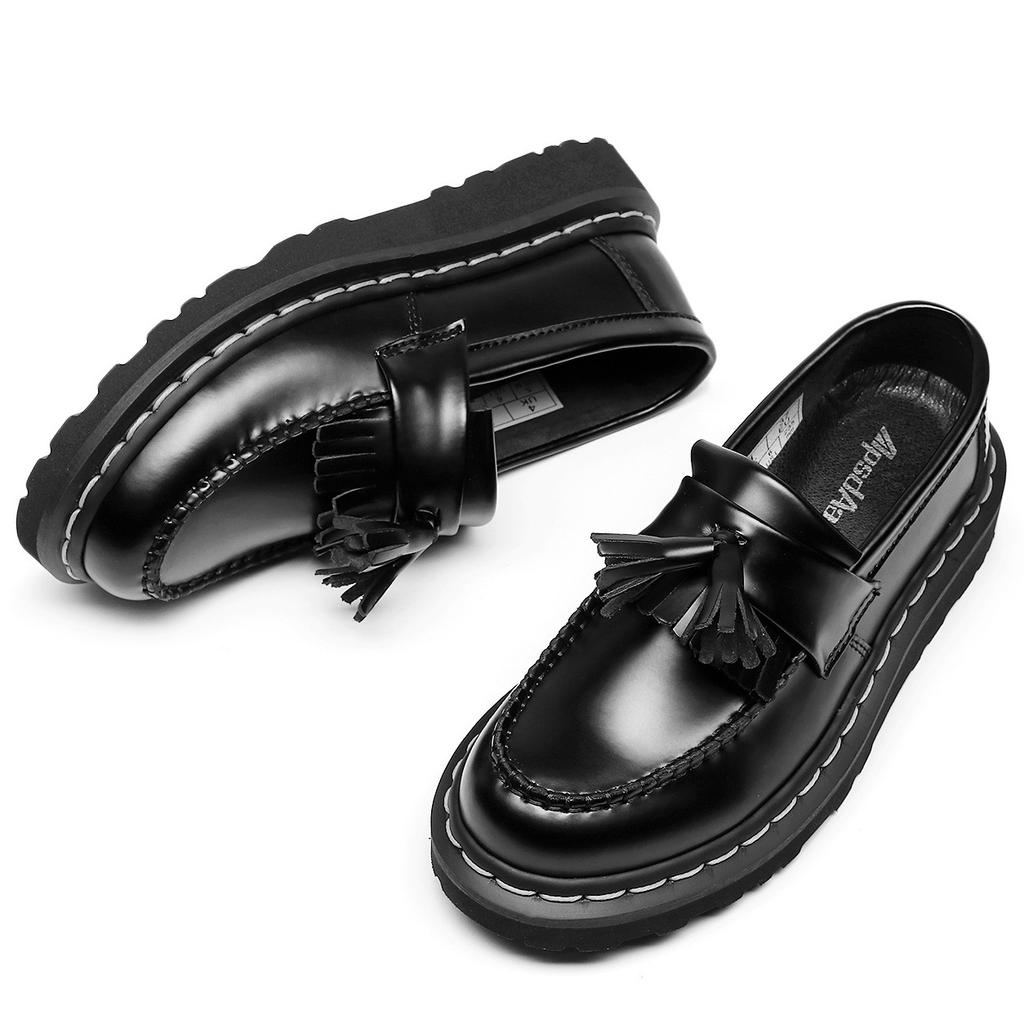 Tassel loafers women's leather low-top small leather shoes women's Martin shoes fashion student round head casual shoes