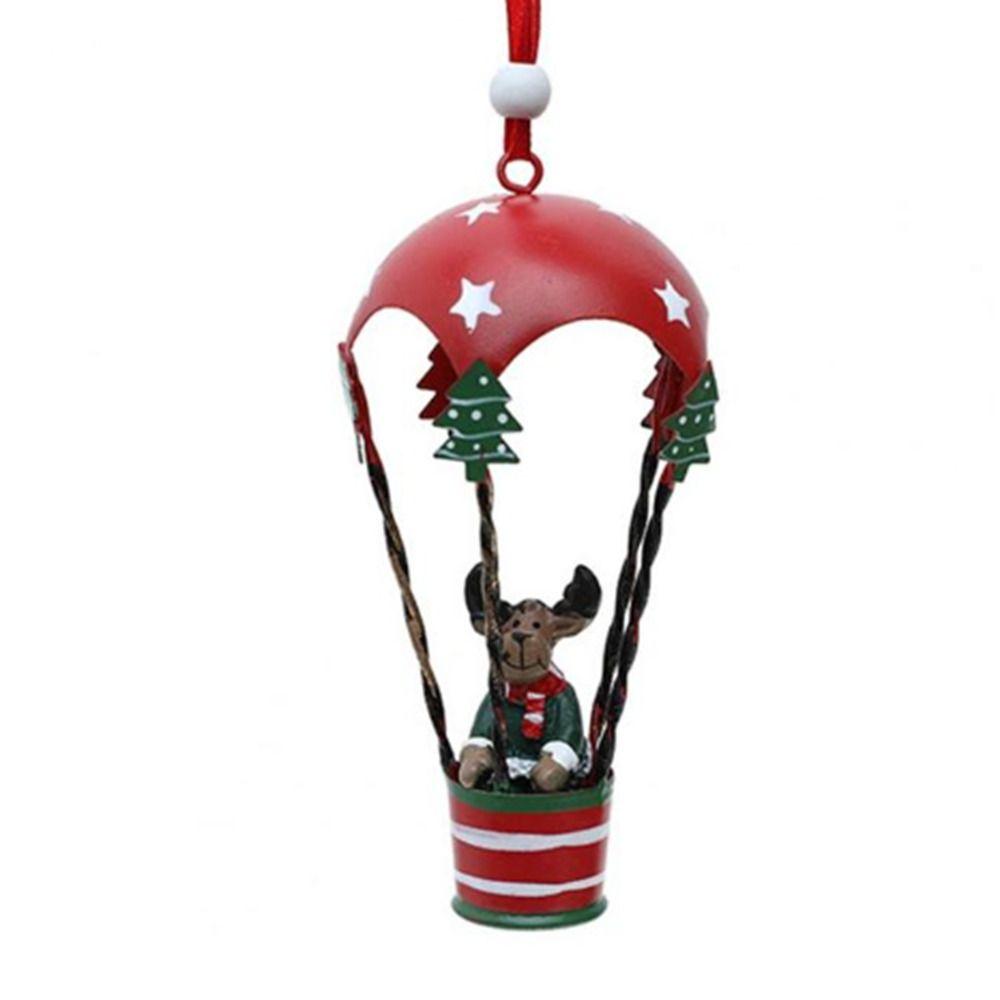Elk Christmas Parachute Pendant Wrought Iron Christmas Hot Air Balloon Pendant Delicate   New Year
