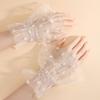 Pleated Tulle Flare Sleeve Elastic Detachable Wristband Elegant False Sleeve  Nail Art Display
