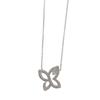Luxuriöse Nischen-Blumen-Design Kleeblatt-Halskette für Damen – Diamantbesetzter Schlüsselbein-Anhänger