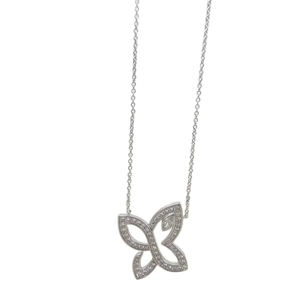 Luxuriöse Nischen-Blumen-Design Kleeblatt-Halskette für Damen – Diamantbesetzter Schlüsselbein-Anhänger
