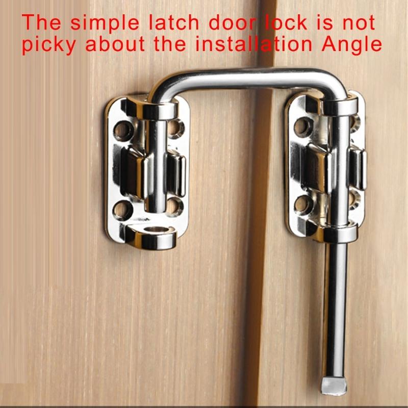 Heavy Duty Door Lock Bracket 180 Degree Rotation Waterproof Surfaces Steel Gate Latches Uprgades for Indoor Outdoor Use