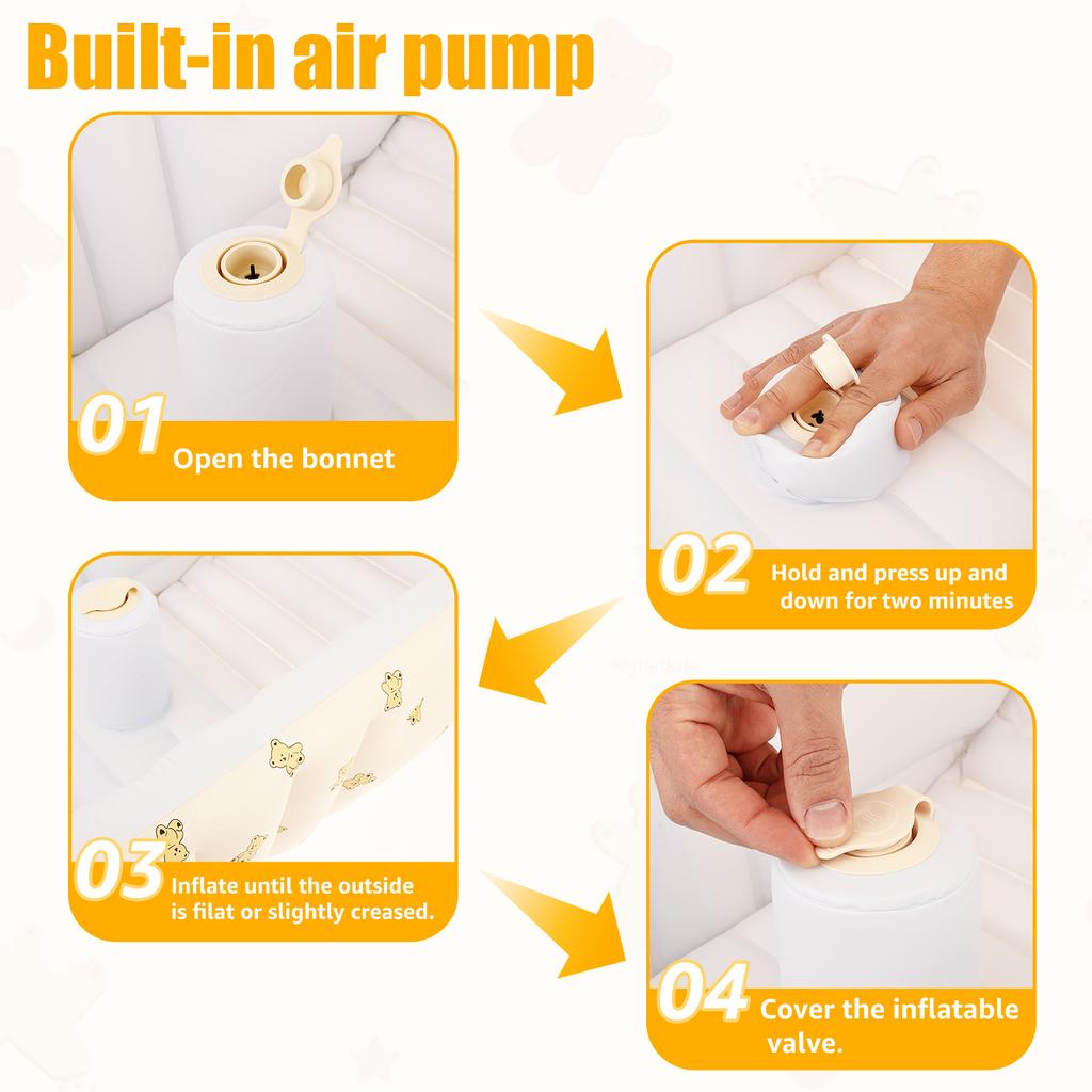 Inflatable Baby Bathtub Portable Outdoor PVC Toddler Bath Foldable Travel Shower Basin Ergonomic Infant Bath Newborn Pool