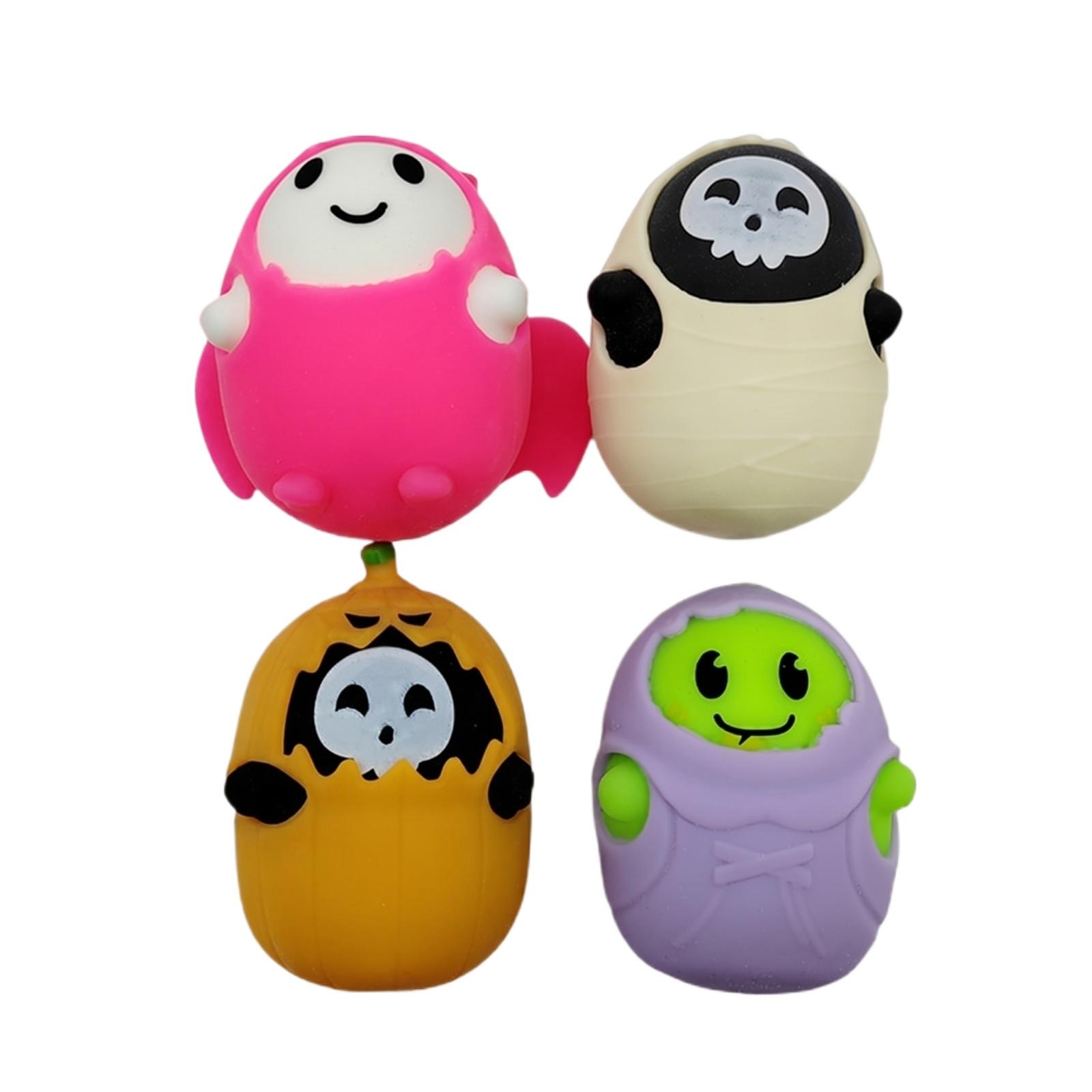 

Halloween Toy Set Ghost Pumpkin Stress Relief Soft Squeeze Novelty Figures for Office Home Classroom Decor One Size