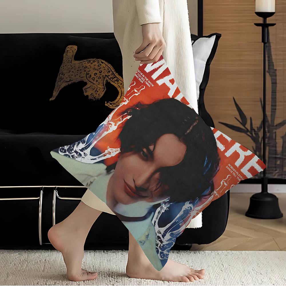 Popolare Boy Band A-ATEEZ Seonghwa KPOP Federe per Cuscini Cartoni Animati Divano Decorativo Casa Stampa Double-sided Peluche Corto