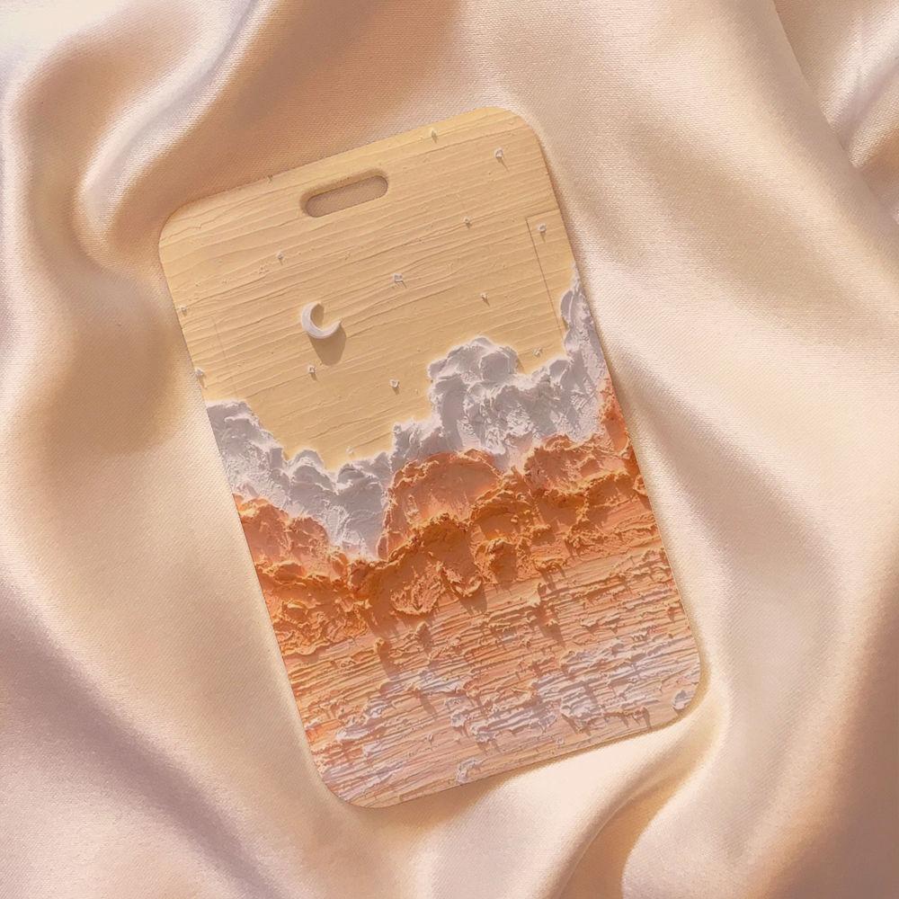 

Oil Painting Baiyun Rice Card Cover Student Campus Card Work Card ID Protective Cover Bus Subway Water Card Cover with Lanyard