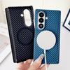 Luxury For Magsafe Magnetic Carbon Fiber Hinge Case For Samsung Galaxy Z Fold 7 6 5 Ultra Thin PC Protection Cover For ZFold7