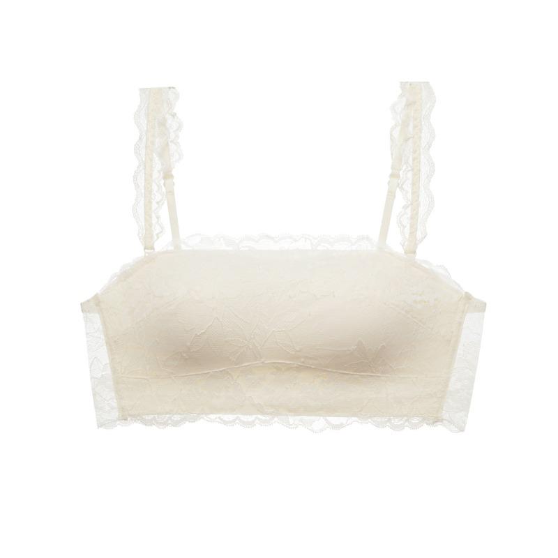 White lace inner underwear thin small chest girl pure desire chest wrap beautiful back vest bra with chest pad woman