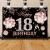 Photo Backdrop Fabulous Women 18 30 40 50th Birthday Party Balloon High Heel Rose Champagne Photography Background