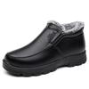 Warm Velvet-Lined Cotton Shoes for Winter: Non-Slip, Lightweight, and Soft Sole - Perfect for Middle-Aged and Elderly Men