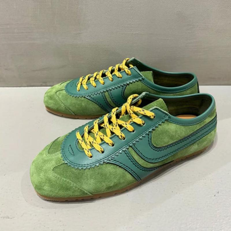 Sneakers Leather Forrest Gump Shoes Women Casual  High quality Retro Lace-up German Training Flat Shoes Women