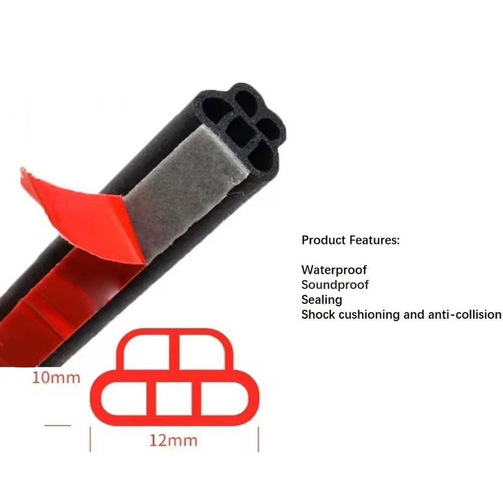 5m Car Door Seal Strip Auto Rubber Sealant 5holes B Type Noise Insulation Anti-Dust Soundproofing Car Sealing Strips Accessories