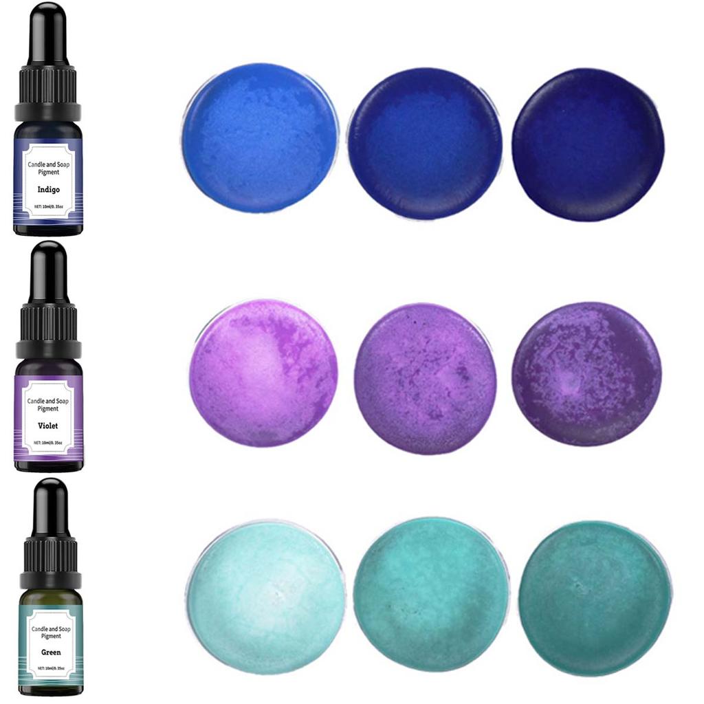 3 Stück/Set 10ml Kerzenwachs Pigment Farbstoff Ungiftig Mit Tropfer Für DIY Aromatherapie Seife Sojawachskerzen Wachsherstellung Zubehör