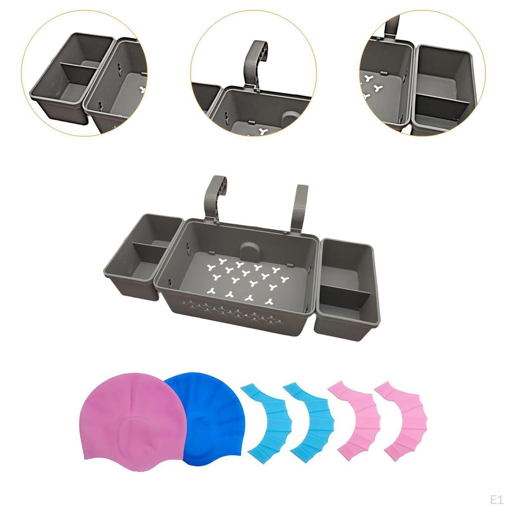 , Multifunktioneller Seitenhänge-Organizer-Behälter, der für die meisten Aufstellbecken passt, mit Badekappe