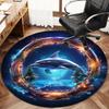 Dolphin Spacetime Dream Round Rug Nonslip Area Rug Office Chair Mat Carpet For Living Room Bedroom Home Decor