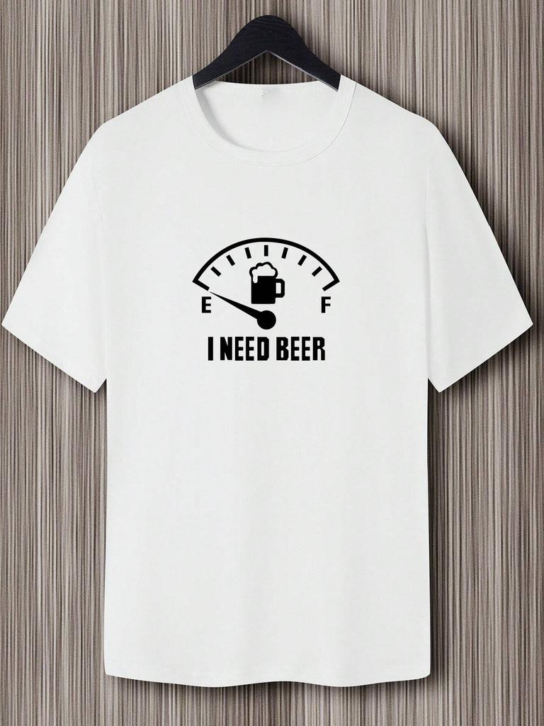 Öl Män Bomulls T-shirt Lyxmärke Mode Stor Storlek Topp Casual Kortärmad Streetwear Klassiskt Tryck Ny Ankomst Tee S-4XL