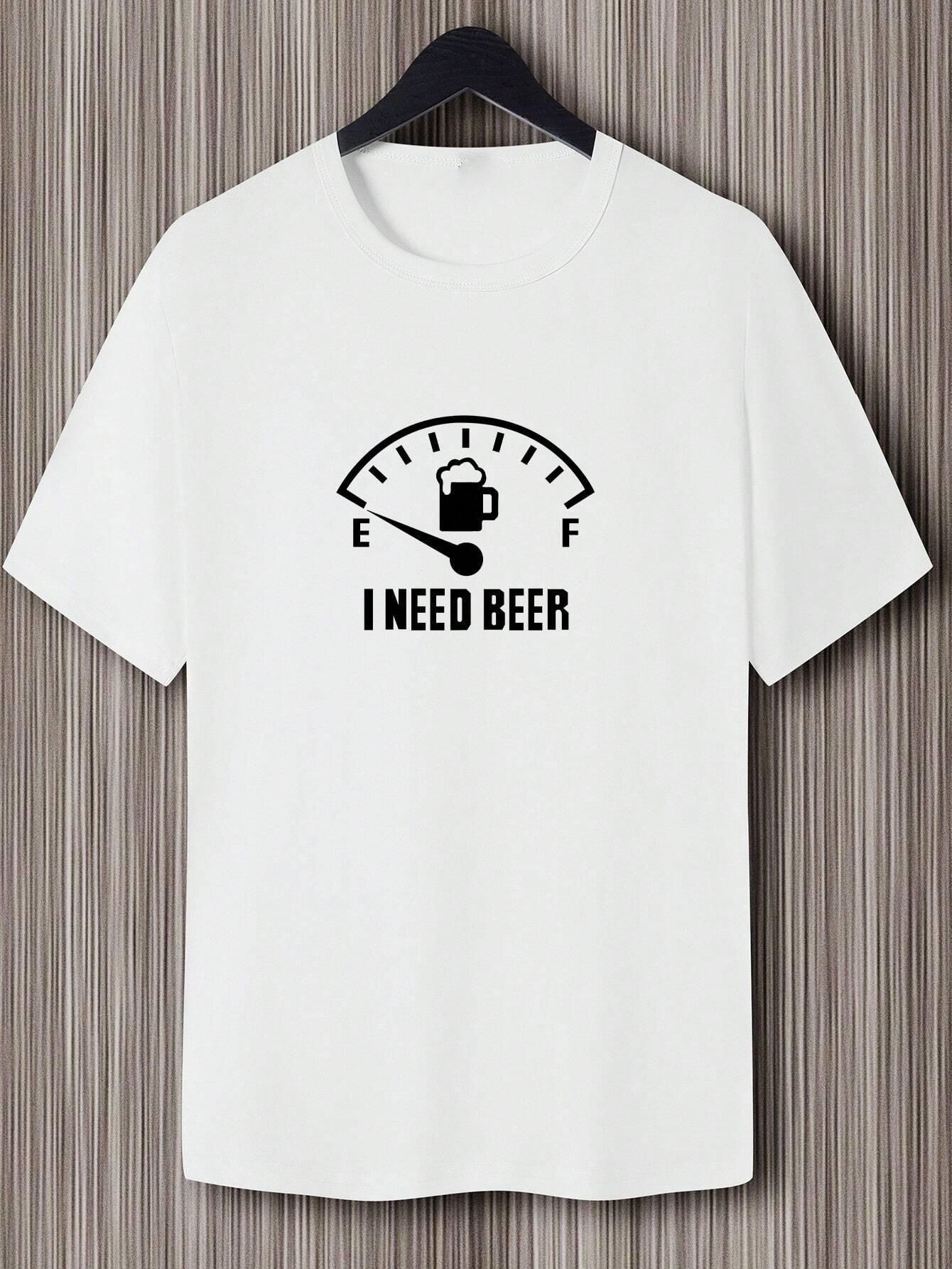 

Beer Men Cotton T-shirt Luxury Brand Fashion Big Size Top Casual Short Sleeve Streetwear Classic Print New Arrival Tee S-4XL 3XL