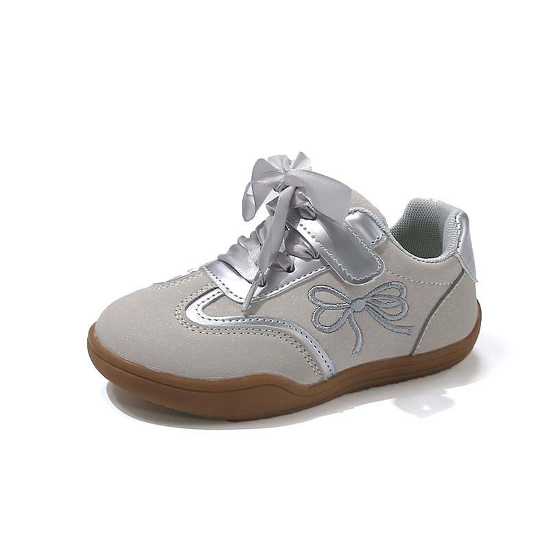 Girls Casual Shoes Non-slip Sweet Bows Kids Flat Shoes Soft Sole Comfort 2025 New Fashion Children Princess Shoes Ribbon Sports