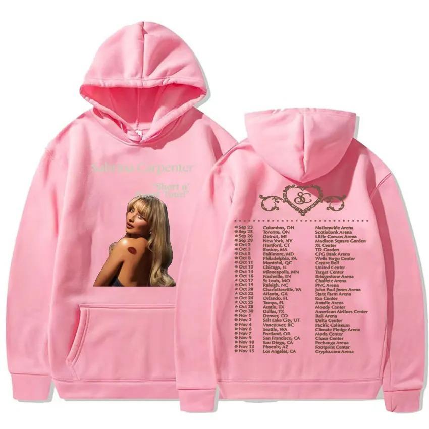 Sabrina Carpenter Kısa ve Tatlı Tur Kapüşonlu Sweatshirt Erkek Kadın