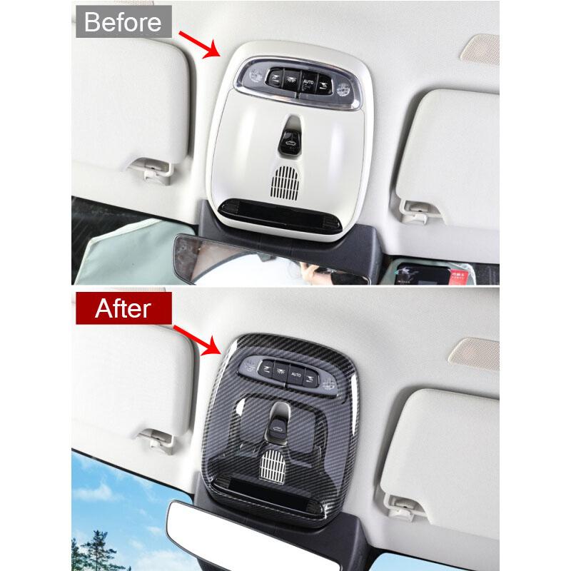 Fibră de carbon ABS pentru Volvo XC60 2018 Accesorii pentru citire frontală automată abajur cadru panou decorare capac ornamente mașină