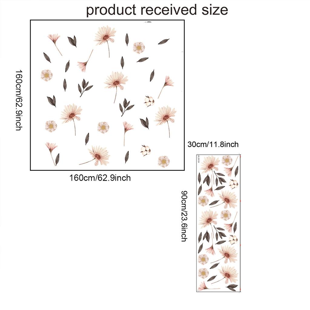 Floral Plants Flowers Wall Stickers for Living Rooms, Background Wall Decoration, Self-adhesive Vinyl Sticker, Girls Bedroom