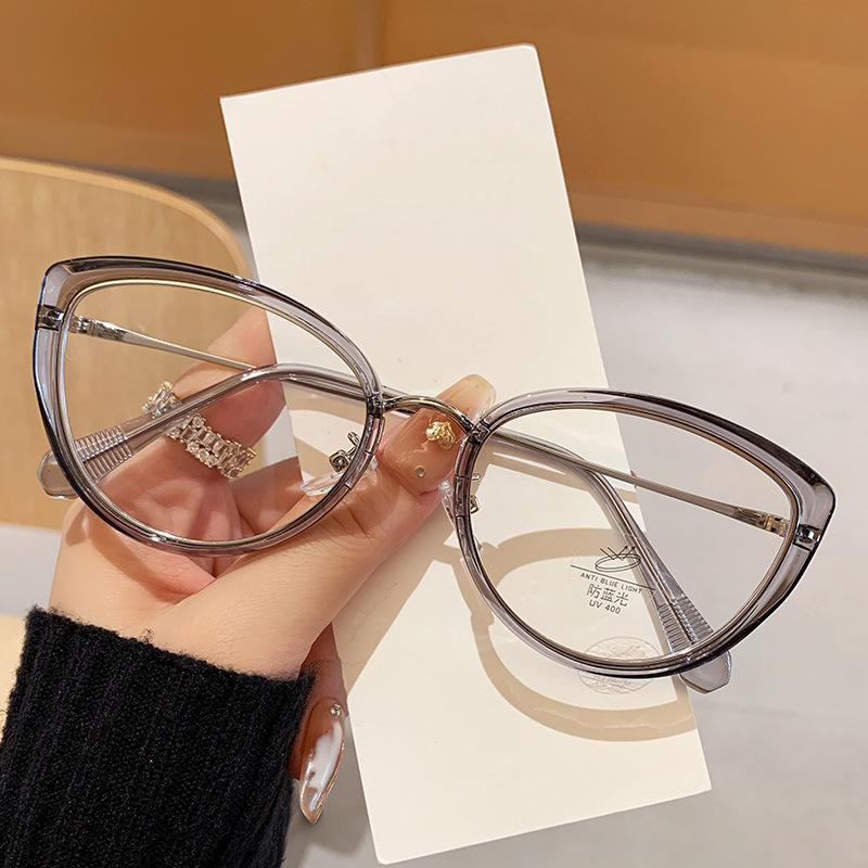 

1 шт. Женские очки «кошачий глаз» с металлическими дужками-зеркалами, красивые и милые плоские зеркальные очки, необходимые аксессуары для осенних путешествий, школьного фестиваля