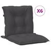Low Back Chair Cushions 6 Pcs Melange Anthracite 100 X 50 X 7 Cm Fabric