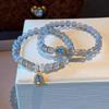 Long-lasting Natural Moonstone Bracelet and Glass Gourd Bracelet, a Simple Layered Jewelry Gift for Girlfriend or Best Friend