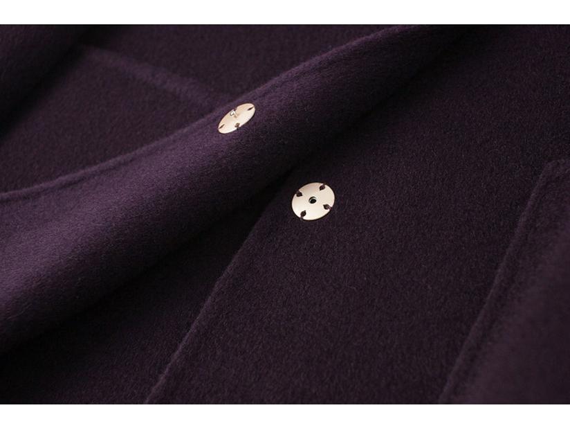 Plus Size Mid-Length Double-Sided Cashmere Coat for Middle-Aged & Elderly Women