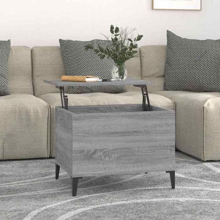 819578 vidaXL Table basse Sonoma gris 60x44,5x45 cm Bois d'ingénierie