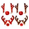 Saisonaler Autodekorationssatz für Weihnachten, Plüsch-Rentiergeweih und -Nase für festliche Fahrzeug-Display-Momente