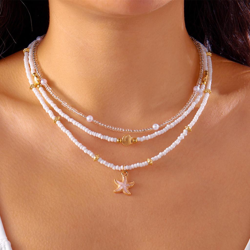 Summer Shell Jewelry With Alloy Necklace And Foot Chain For Women