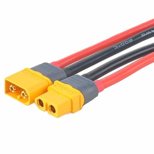 Boladge 2 Pairs XT-60 Connectors To XT60H Plug Male and Female Connectors with 15CM 12AWG Silicone Cable for RC LiPo Battery FPV Racing Drones