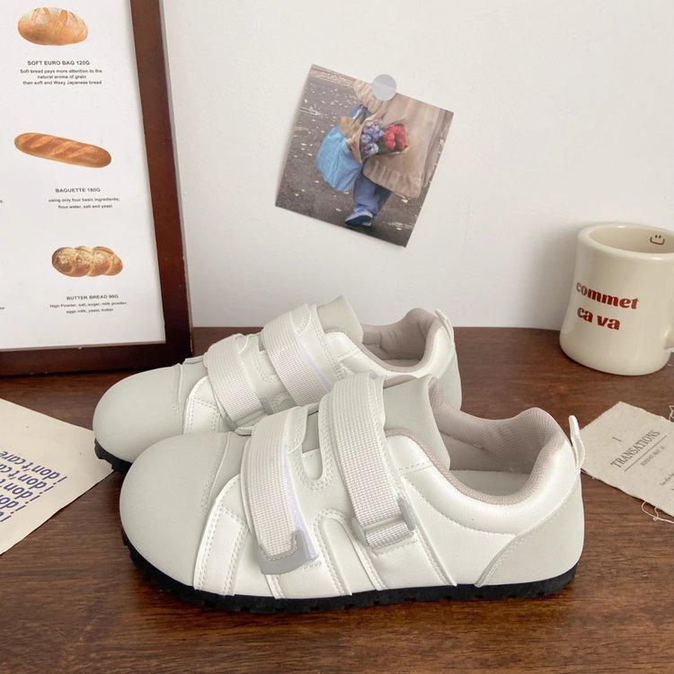 Ugly Cute Velcro Board Shoes Women's Moral Training Autumn Explosion Niche Ballet Puffs Sports Leather White Shoes