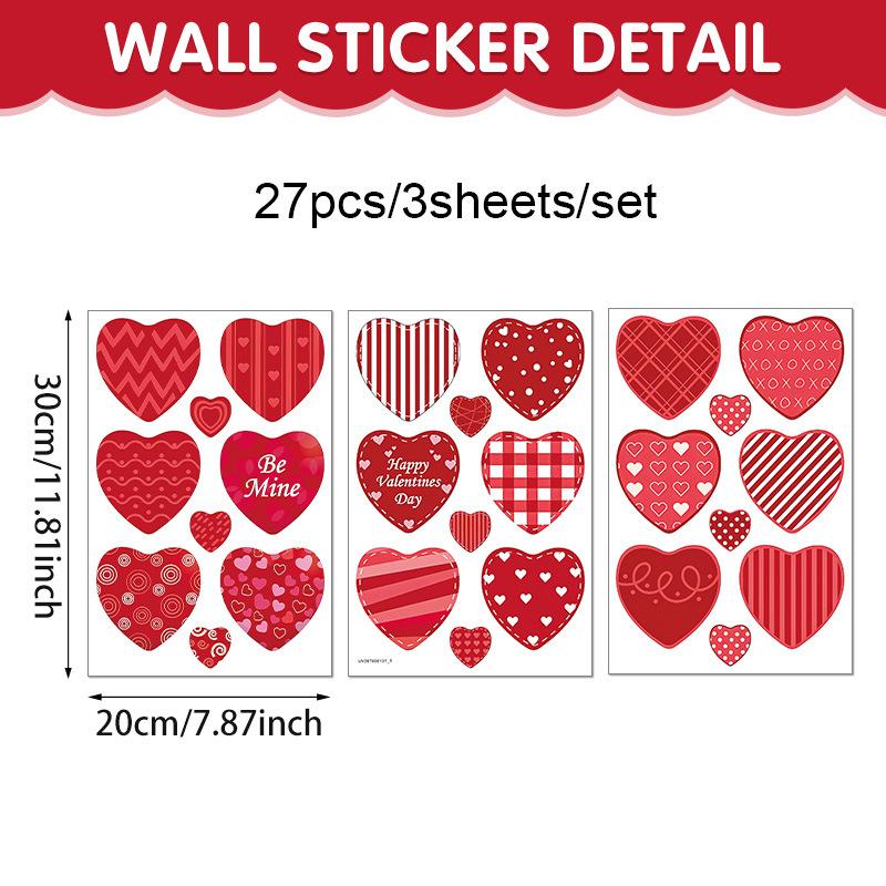 Valentine’s Day Heart Love Window Sticker Romantic Wall Decor Living Room Bedroom Proposal Party Home Decoration
