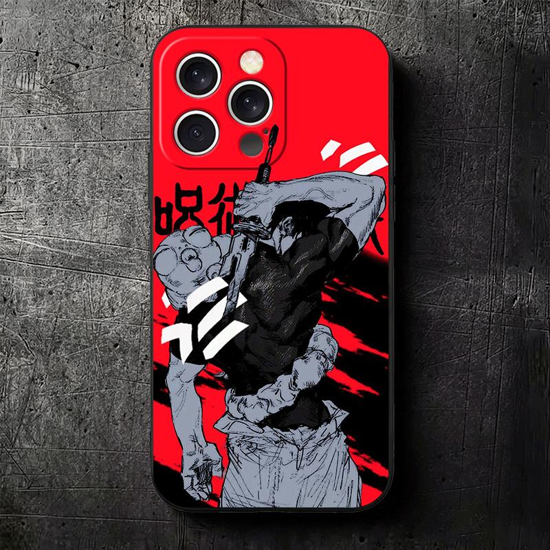 Anime Fushiguro Toji JUJUSU Soft Phone Case for iPhone 16 16E 17 Air 15 Pro Max 14 Plus 13 Mini 11 12 7 Black Cover Back Shell