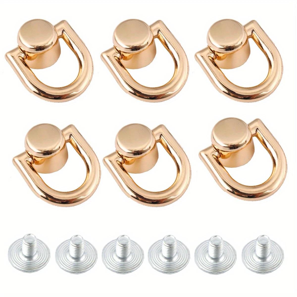 

1/10PCS Metal D-shaped Ring Bag Handles Chain Hook Bag Side Clip Screw Nail Rivet Handbag Strap Connector Clasp Buckle DIY Craft 1pcs золотий