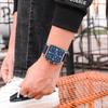 Megir Blue Rose Rectangle Mens Quartz Wrist Watches ML2061G
