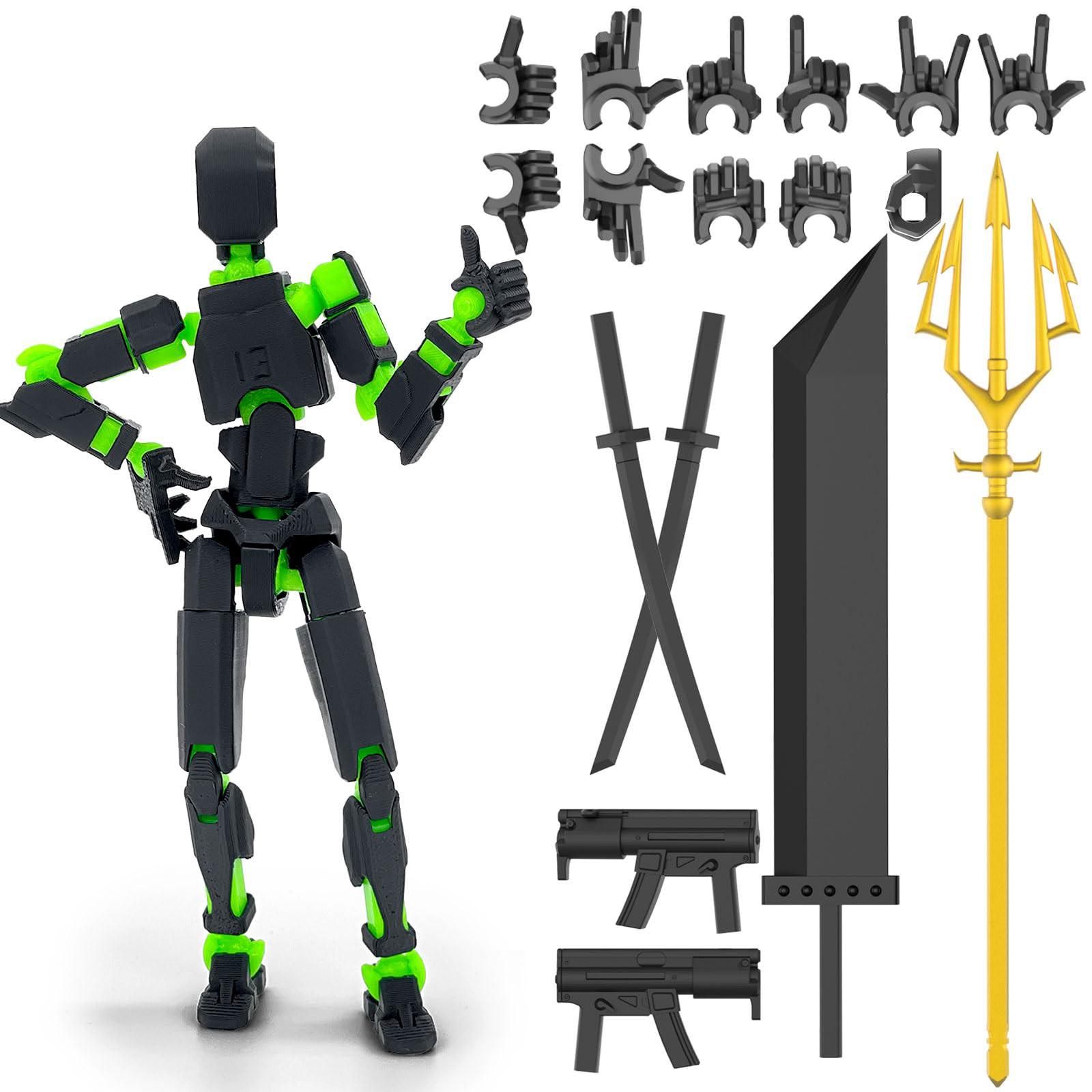 

Набор мобильных кукол, 3D-печатная мобильная кукла-робот Титан, подвижная мобильная кукла, подходит для коллекционеров, украшение рабочего стола One Size зелёный