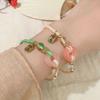 Summer Pink Geometric And Green Peace Knot Bracelet With Appeal Vintage