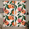 Peach Cherry Pattern Curtains Window Treatment Vibrant Floral Design Semi Transparent Bedroom Off Set Of 2 Made Polyester With Rod Pocket Decor