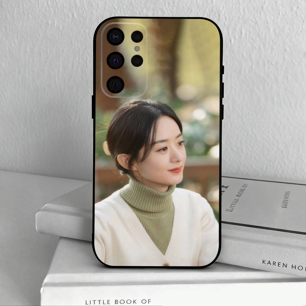 Orientalische Schönheits-Schauspielerin Zhao Liying Handyhülle Für Samsung S25,S24,S21,S22,S23,S30,Ultra,S20,Plus,Andere Weiche Schwarze Hülle