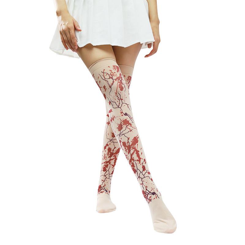 Over Halloween Cosplay Knee Thighhigh Socks Costume Festive Parties Cartoon