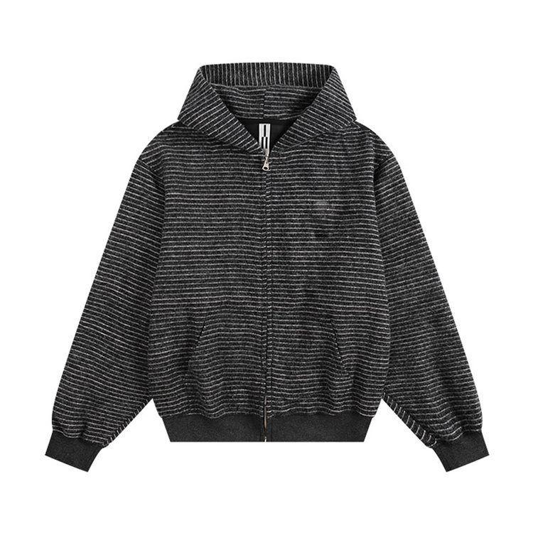 Women s Hooded Long Sleeve Zip Up Hoodie Loose Fit Korean Casual Striped Cardigan Pocket Outerwear Sweatshirt S