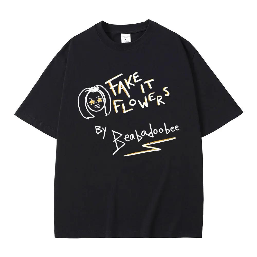 Beabadoobee Fake It Flowers Album Merch T-shirt Men Women Fashion Oversized Short Sleeve Tee Shirt Male Vintage T Shirts S