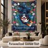 Dog (121) Theme Wall Tapestry Customized With Name Text Personalized Hanging Tapestry For Bedroom Living Room Decor