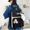 5pcs Primary School Five Piece Backpack Set High School Student Large Capacity Multifunctional Backpack Waterproof  Wear-resistant Canvas Leisure Bag